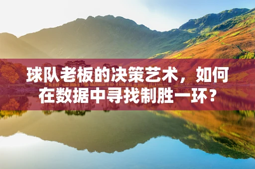 球队老板的决策艺术，如何在数据中寻找制胜一环？