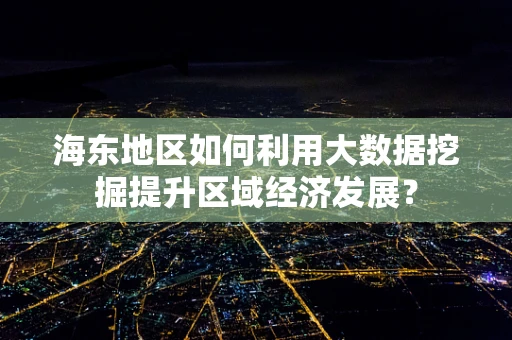 海东地区如何利用大数据挖掘提升区域经济发展？