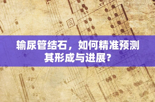 输尿管结石，如何精准预测其形成与进展？