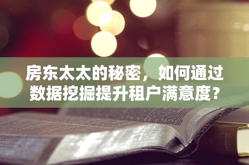 房东太太的秘密，如何通过数据挖掘提升租户满意度？