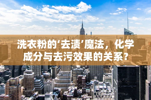 洗衣粉的‘去渍’魔法，化学成分与去污效果的关系？