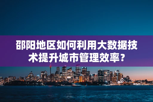 邵阳地区如何利用大数据技术提升城市管理效率？