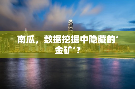 南瓜，数据挖掘中隐藏的‘金矿’？
