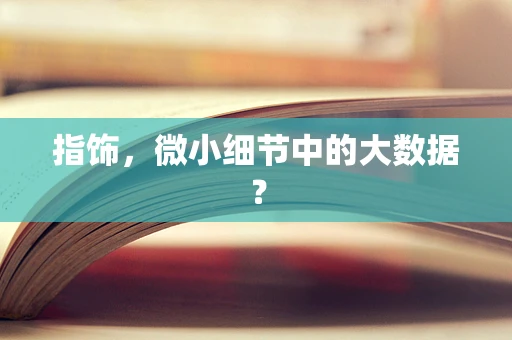 指饰，微小细节中的大数据？